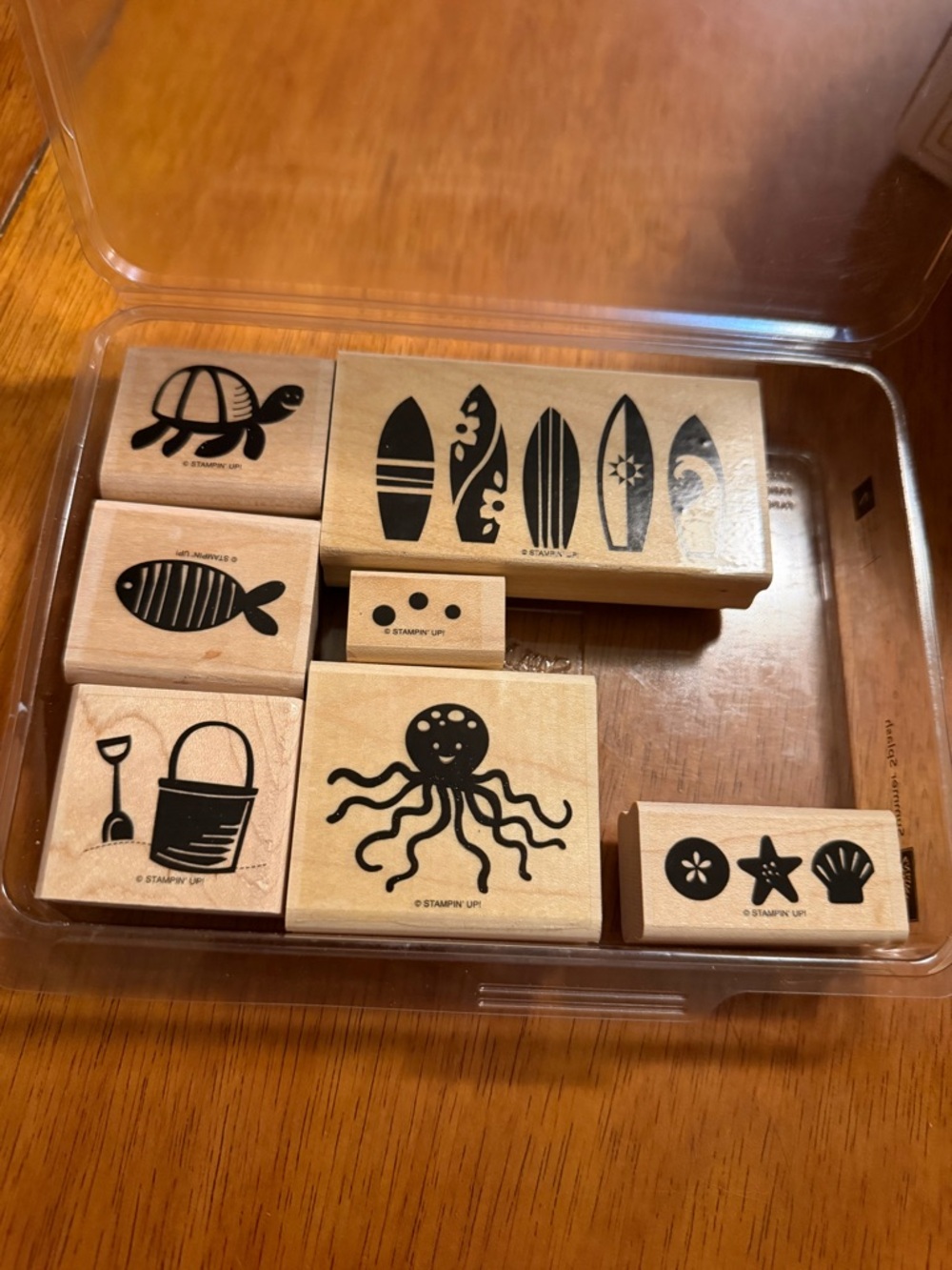 Stampin' Up! Summer Splash Beach and Ocean Wooden Rubber Stamp Set